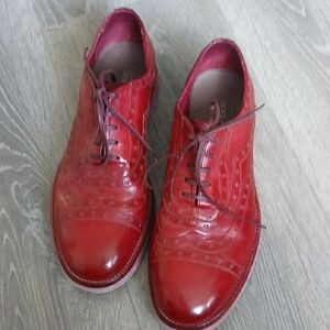 DOLCE GABBANA Men's Red Leather Dress Shoes